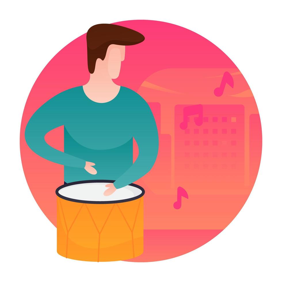 Man Beating Drum 3757127 Vector Art at Vecteezy