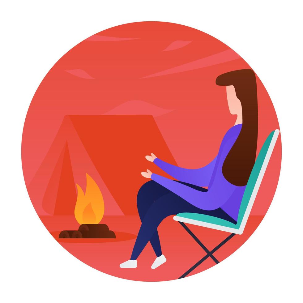 Trendy Campfire Concepts vector