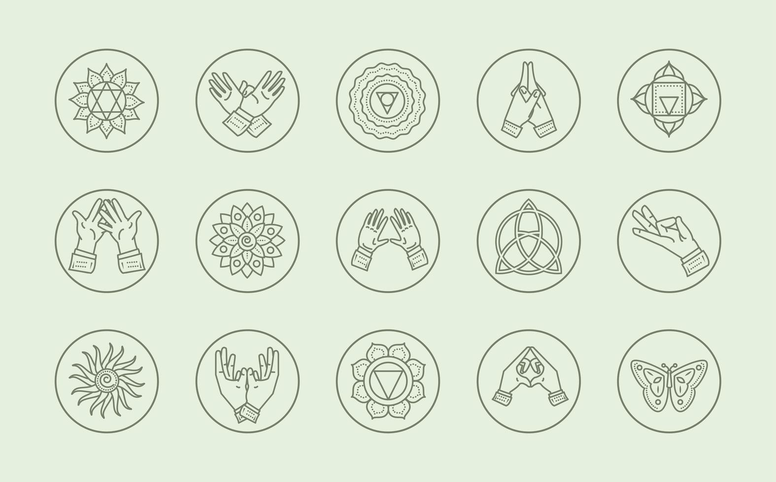 esoteric yoga set vector