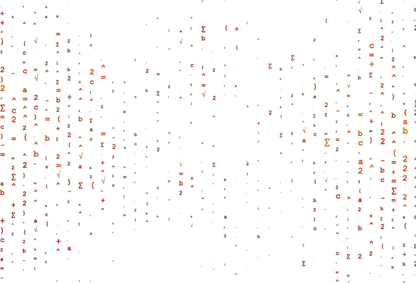 plantilla de vector naranja claro con símbolos matemáticos.