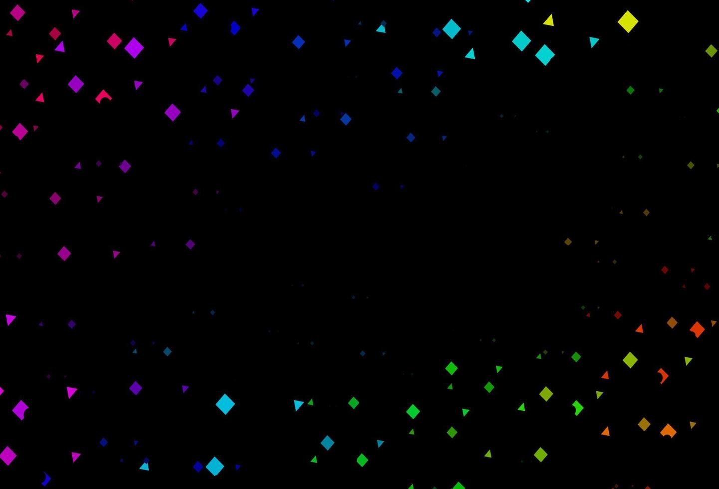 Dark multicolor, rainbow vector layout with circles, lines, rectangles.