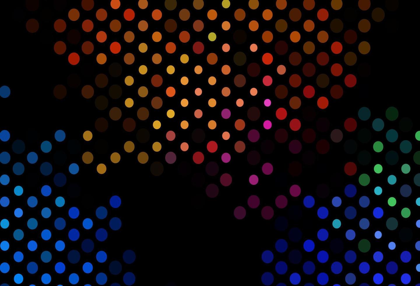 Dark Multicolor, Rainbow vector background with bubbles.