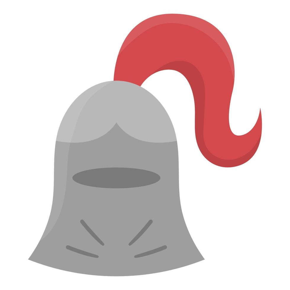 Vector helmet icon. Fairy tale knight armor. Fairytale soldier head shield clothes. Cartoon medieval accessory illustration.