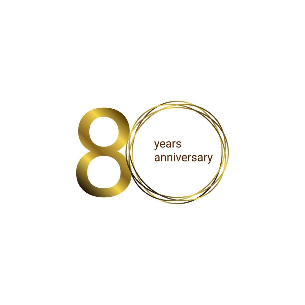 80 Years Anniversary Celebration Vector Template Design Illustration