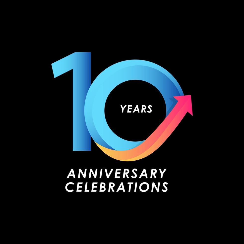 10 Years Anniversary Celebration Number Vector Template Design Illustration