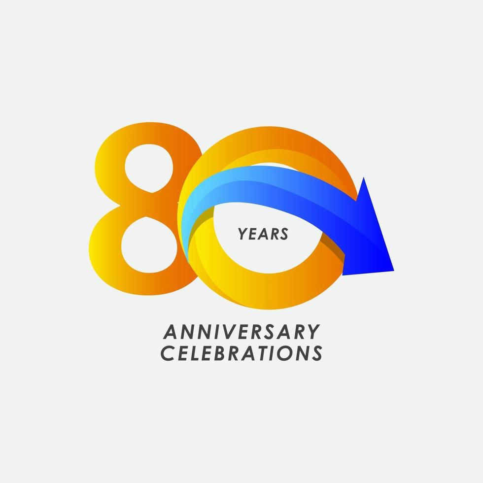 80 Years Anniversary Celebration Number Vector Template Design Illustration