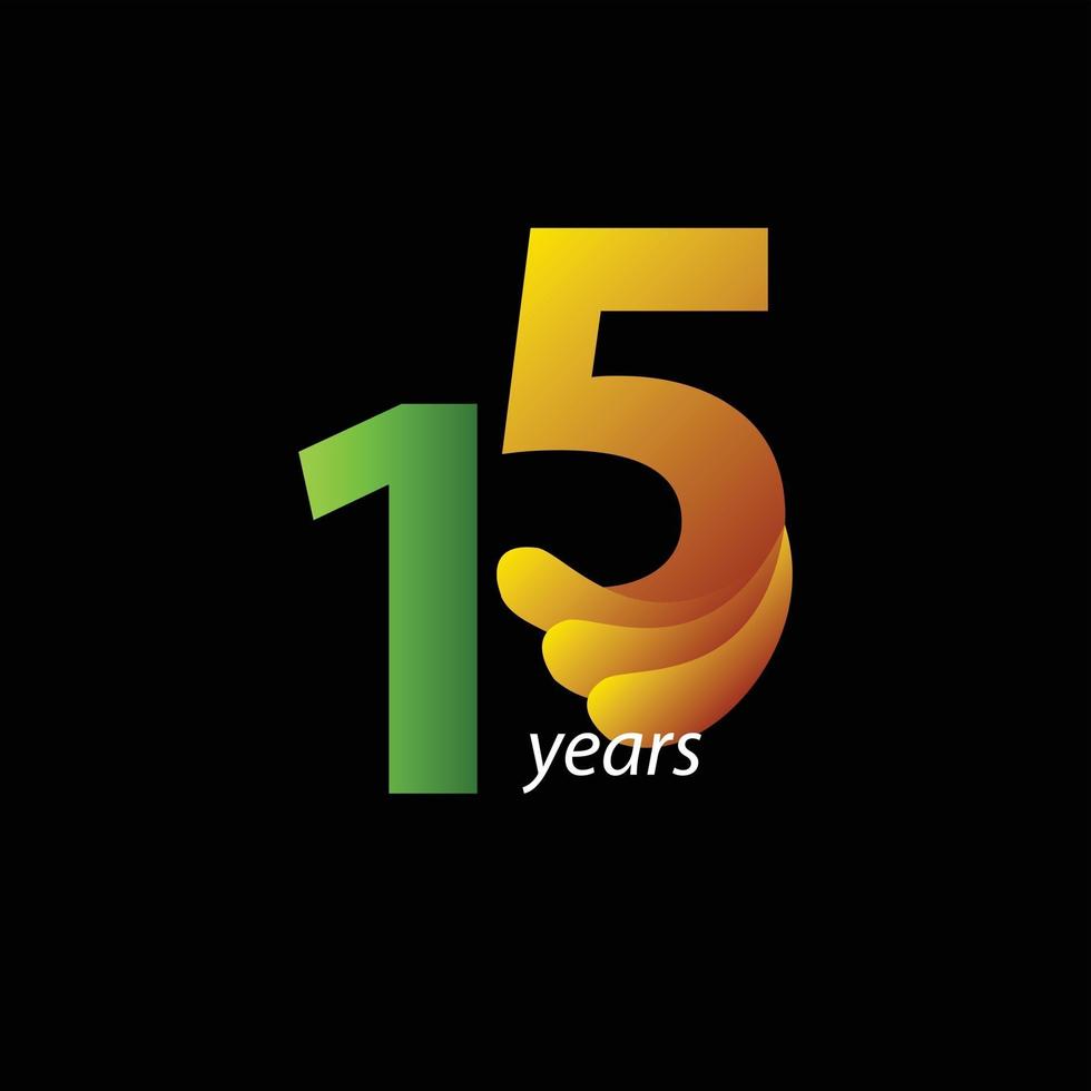 15 Years Anniversary Celebration Vector Template Design Illustration