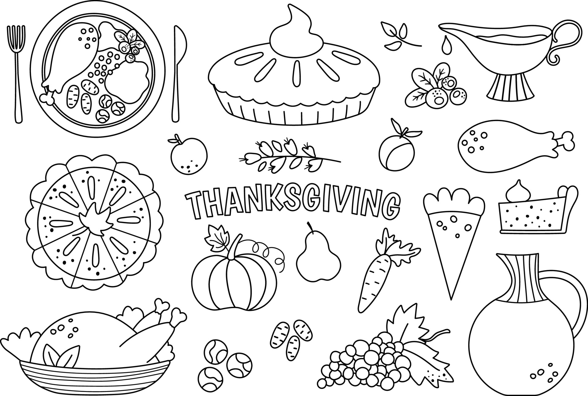 Thanksgiving Food Coloring Page