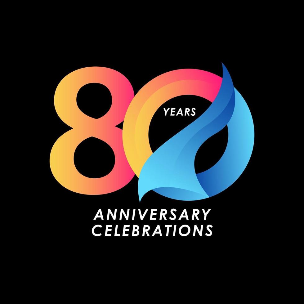 80 Years Anniversary Celebration Number Vector Template Design Illustration