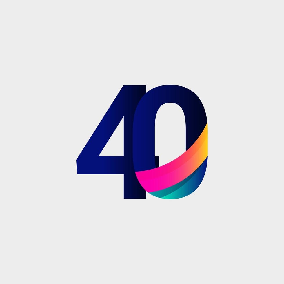 40 Years Anniversary Celebration Number Vector Template Design Illustration