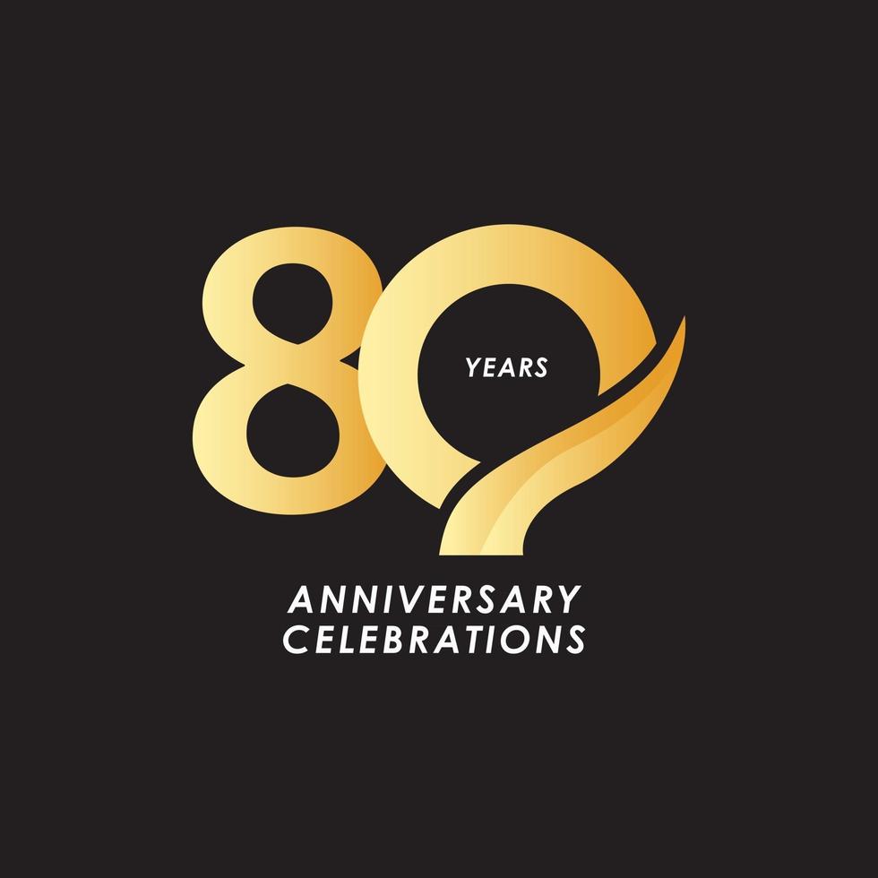 80 Years Anniversary Celebration Number Vector Template Design Illustration