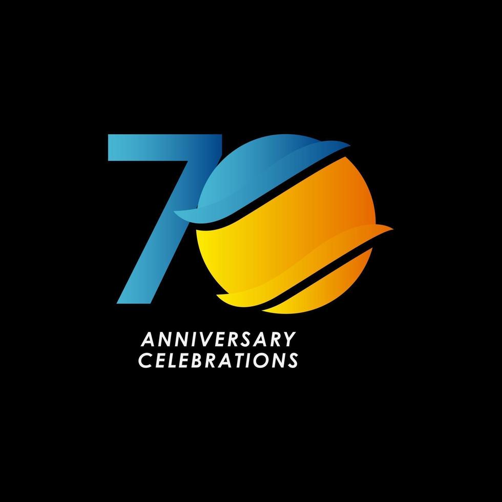 70 Years Anniversary Celebration Number Vector Template Design Illustration