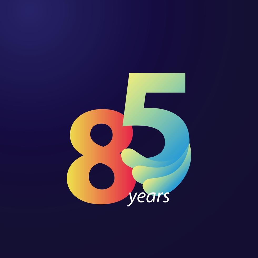 85 Years Anniversary Celebration Vector Template Design Illustration