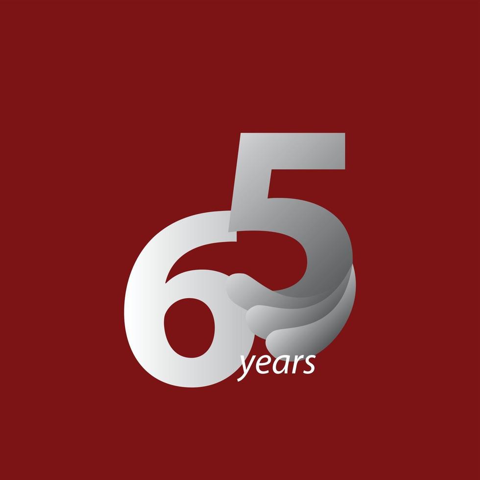 65 Years Anniversary Celebration Vector Template Design Illustration