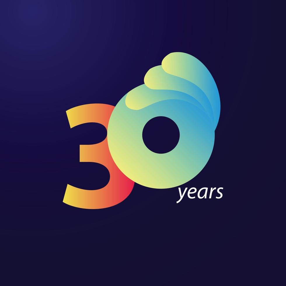 30 Years Anniversary Celebration Vector Template Design Illustration