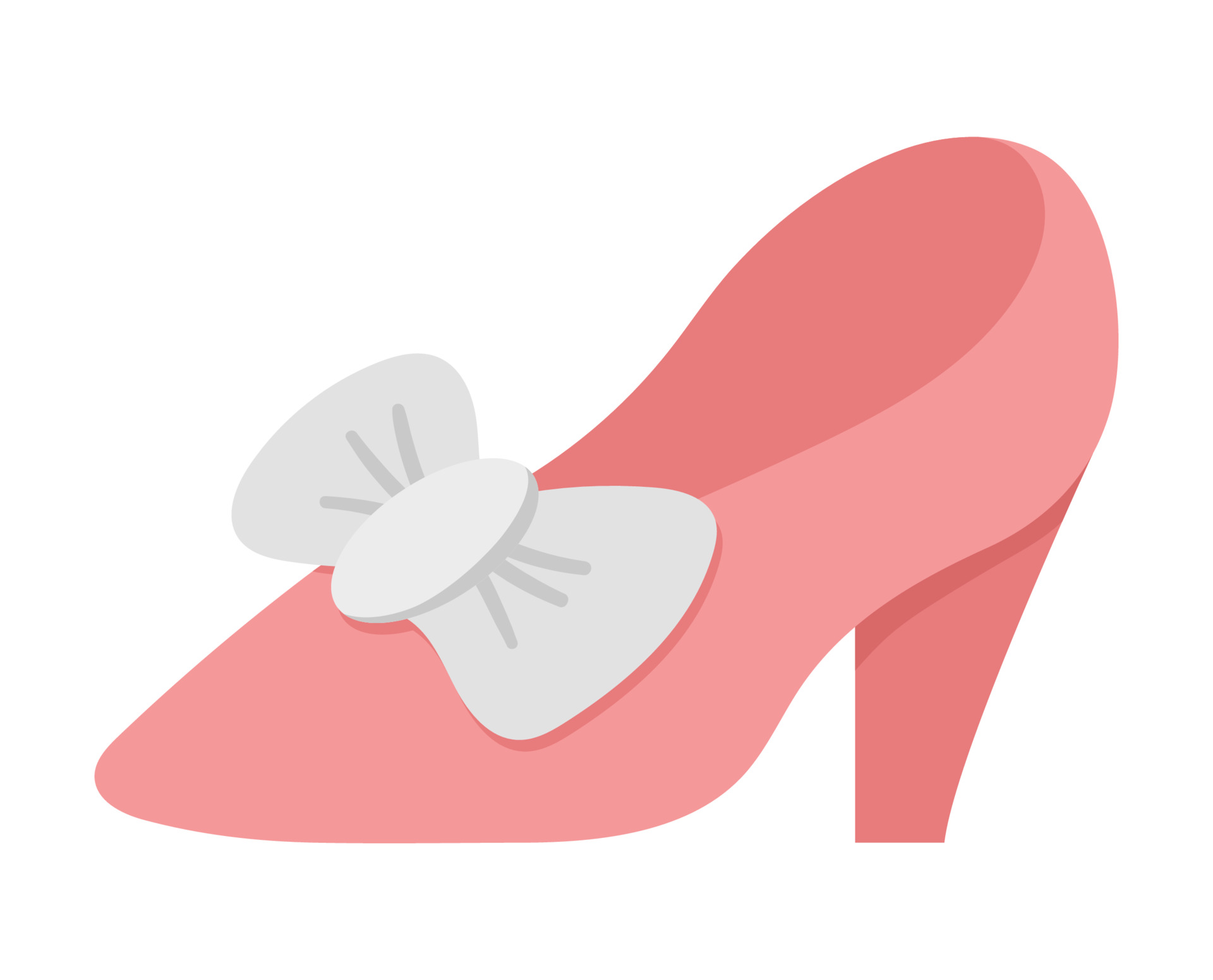 Zapatilla de mujer rosa vector con icono de colina y arco. Ilustración de  zapato de Cenicienta de cuento de hadas aislado sobre fondo blanco. dibujos  animados de cuento de hadas princesa calzado