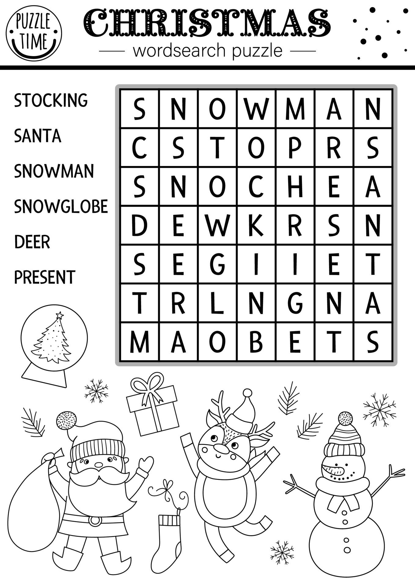 Christmas Activity Book for Kids: Boys and Girls Ages 7-12 - Activities:  Coloring, Logic Puzzle, Maze Game, Sudoku, Word Search, Crossword, Word  Scram (Paperback)