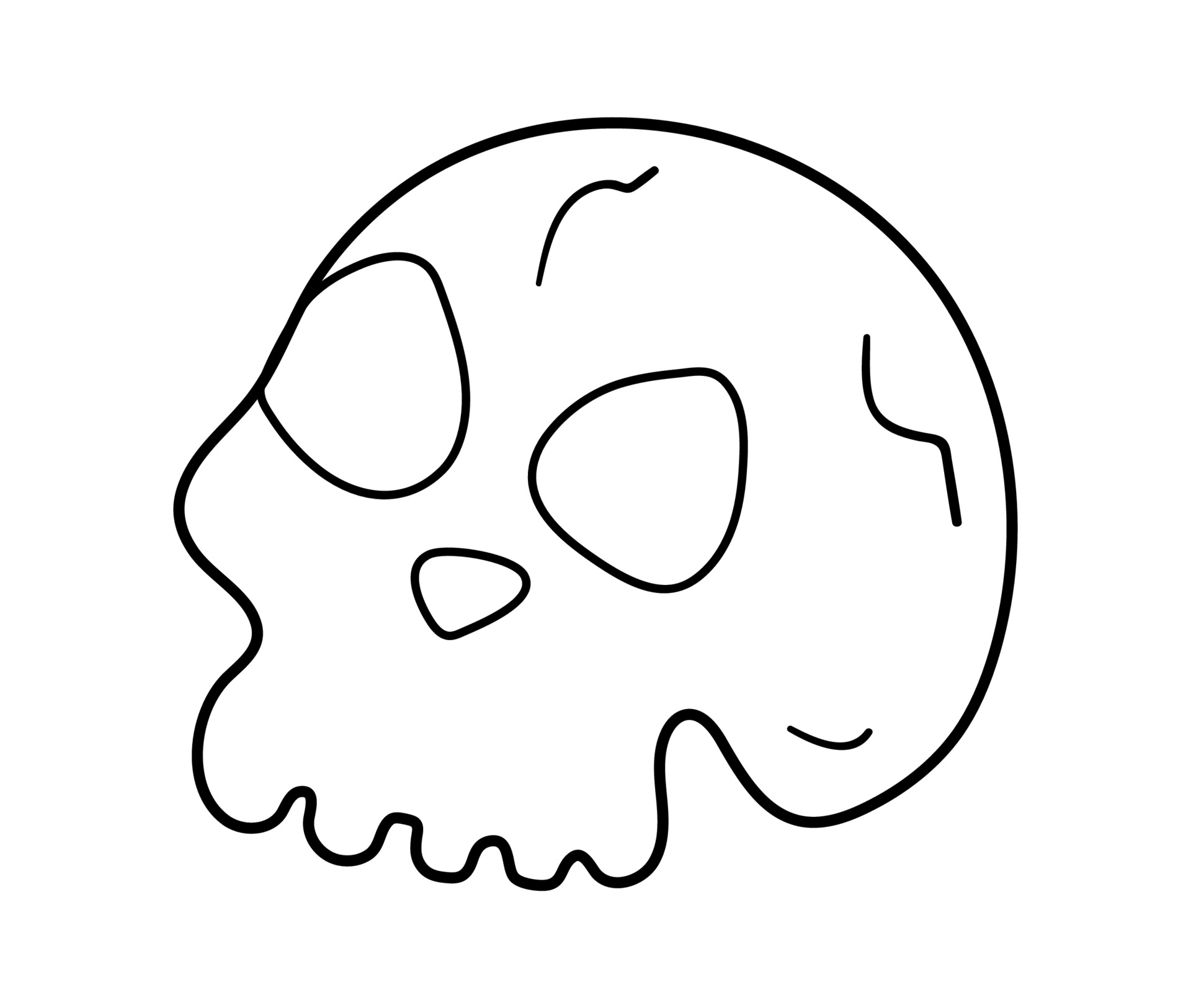 Halloween party illustration with human skull. Vector black and ...