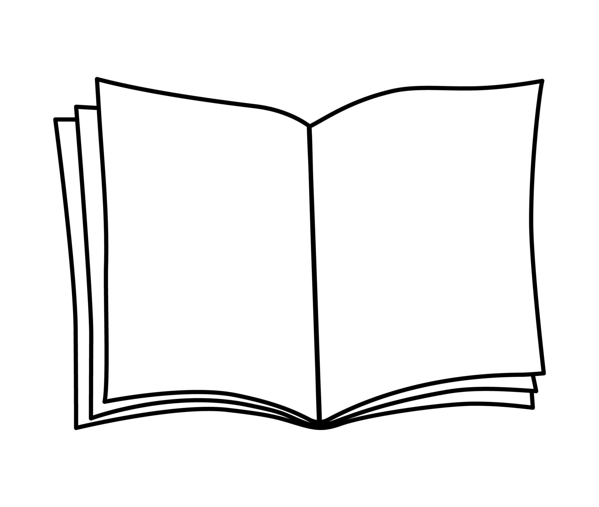 vector cuaderno abierto en blanco y negro. contorno de regreso a la