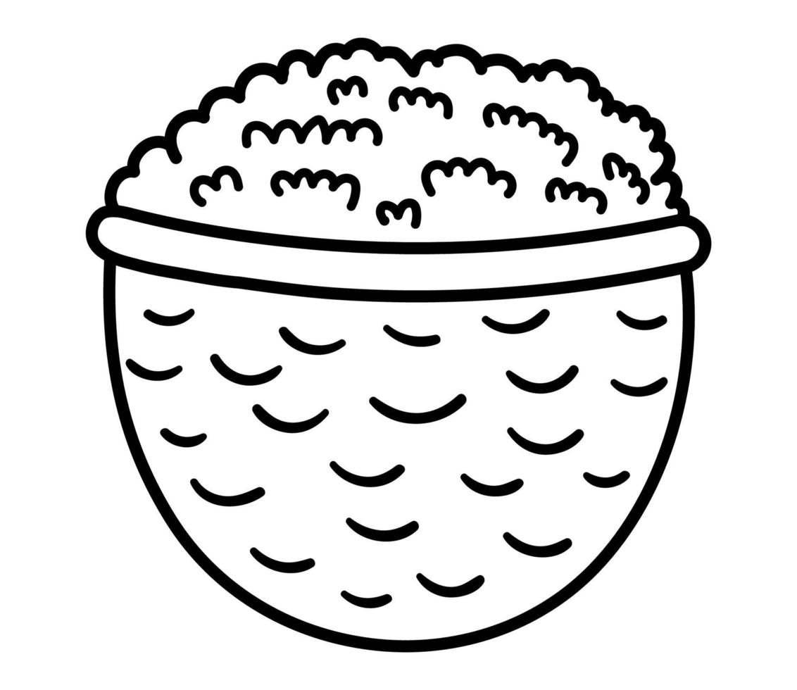 Vector black and white basket with blueberry. Outline autumn woodland blue berry. Forest food line icon isolated on white background.  Fall season harvest illustration