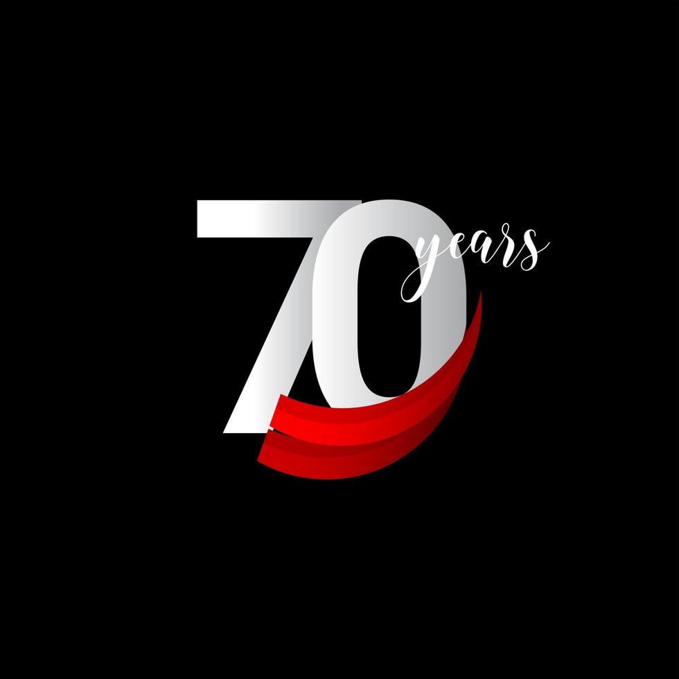 70 Years Anniversary Celebration Number Vector Template Design Illustration