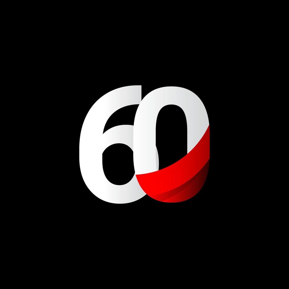Ilustración de diseño de plantilla de vector de número de celebración de aniversario de 60 años