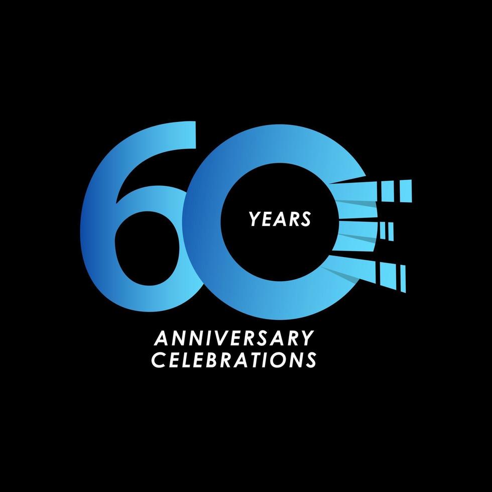 60 Years Anniversary Celebration Number Vector Template Design Illustration