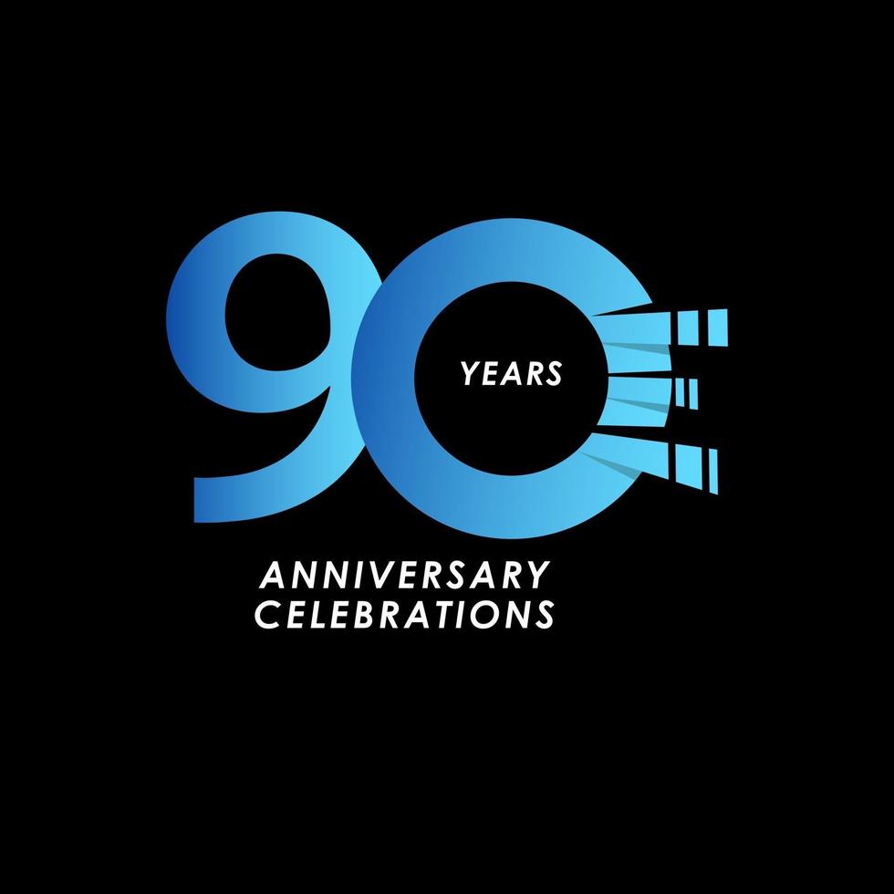 90 Years Anniversary Celebration Number Vector Template Design Illustration