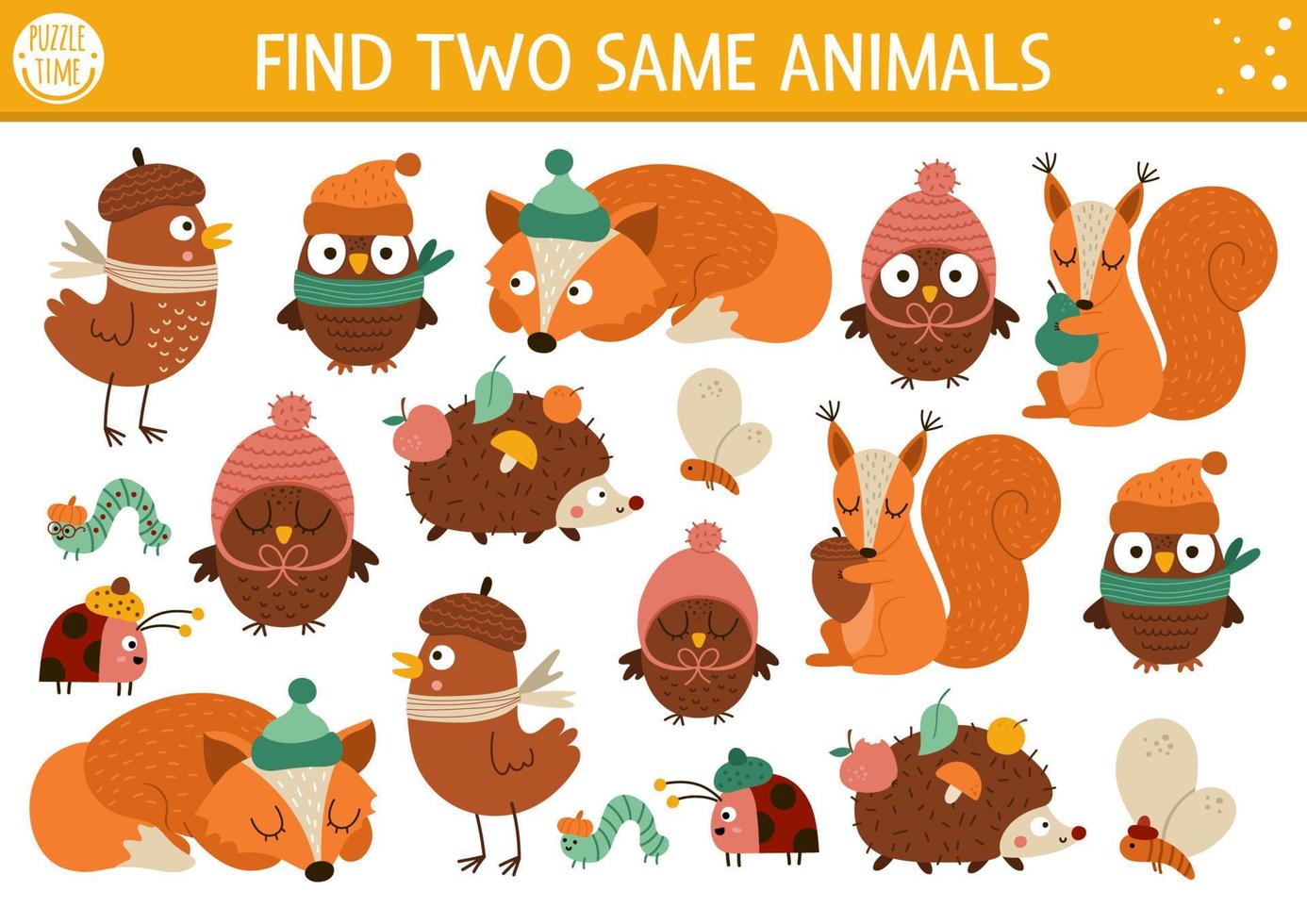 Find two same animals. Thanksgiving matching activity for children ...