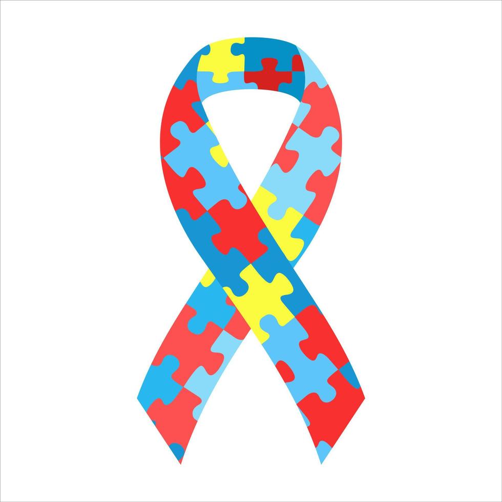 Autism awareness ribbon vector