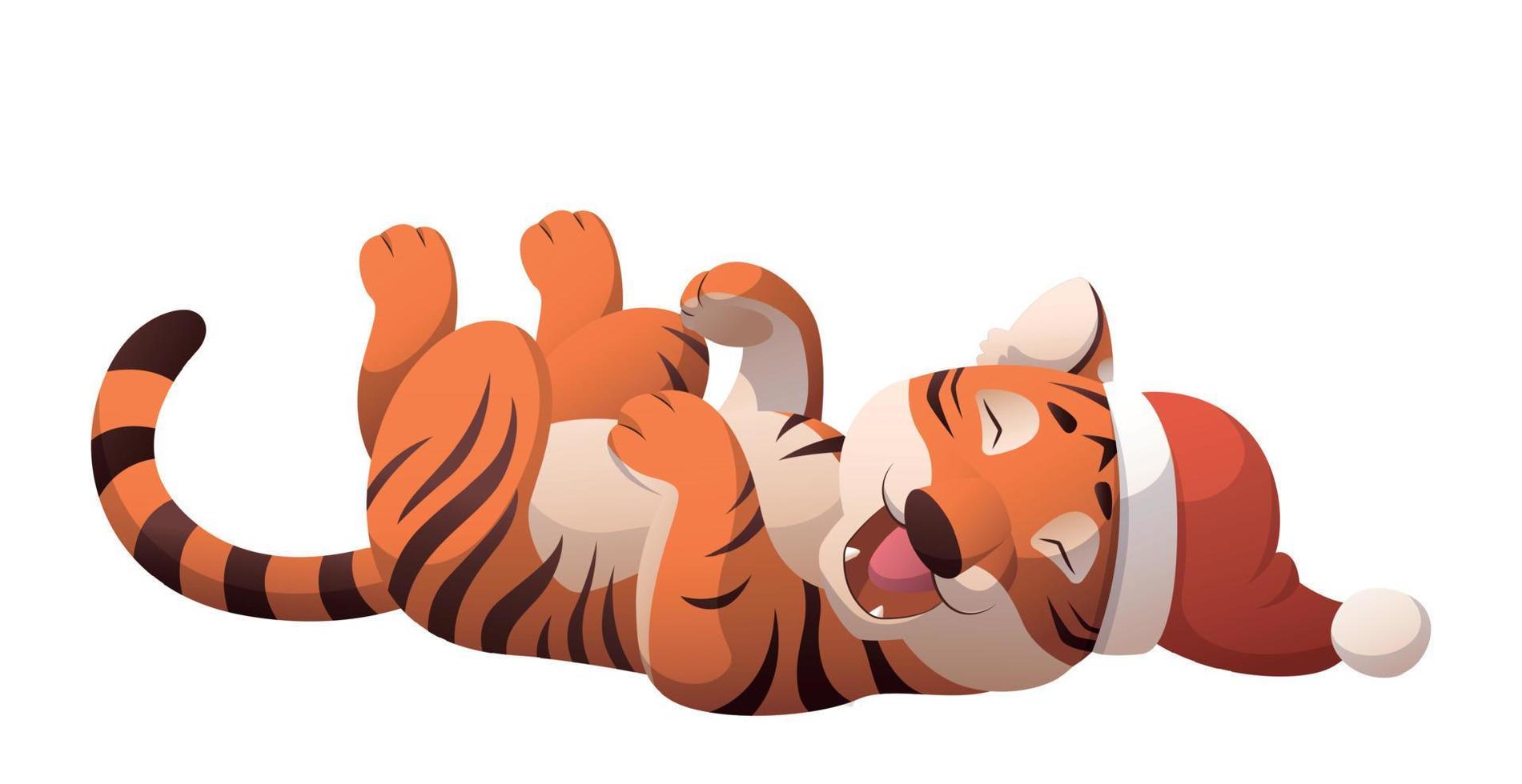 Festive tiger - symbol of the new year 2022 - Vector