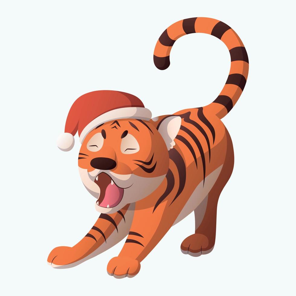 Festive tiger - symbol of the new year 2022 - Vector