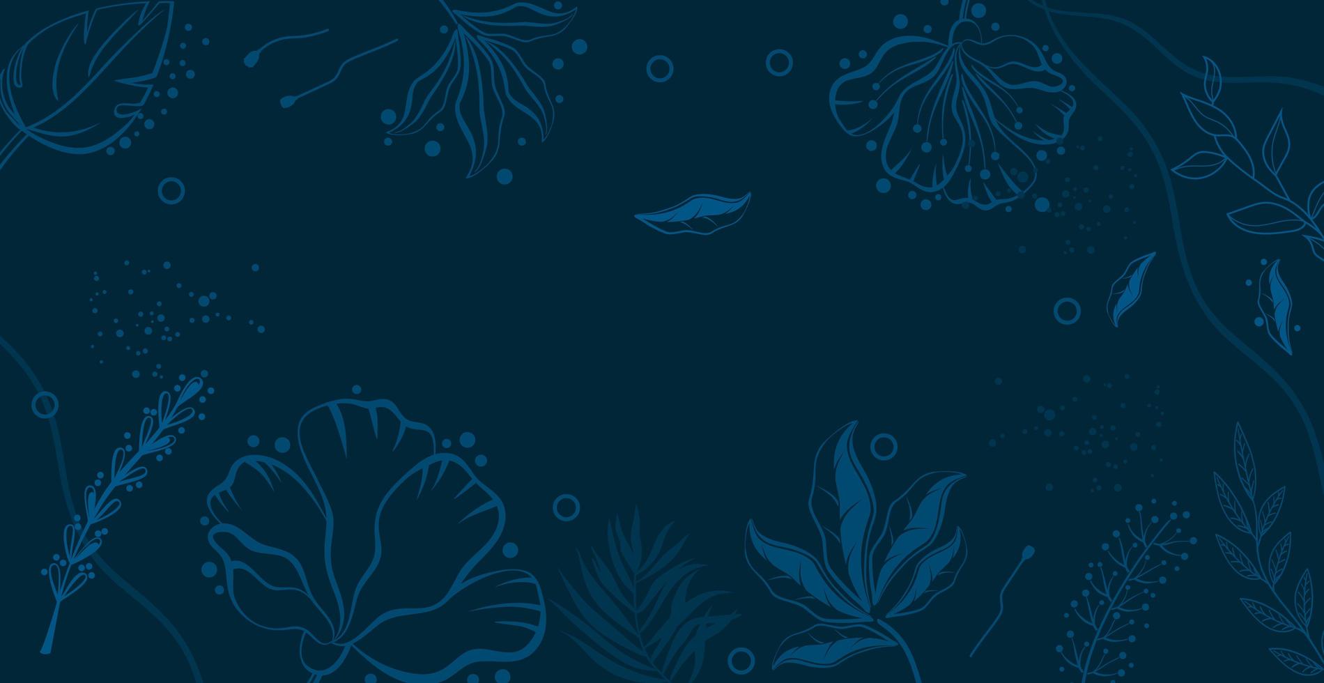 Abstract trendy panoramic background with floral and geometric elements. Web Template for Design - Vector