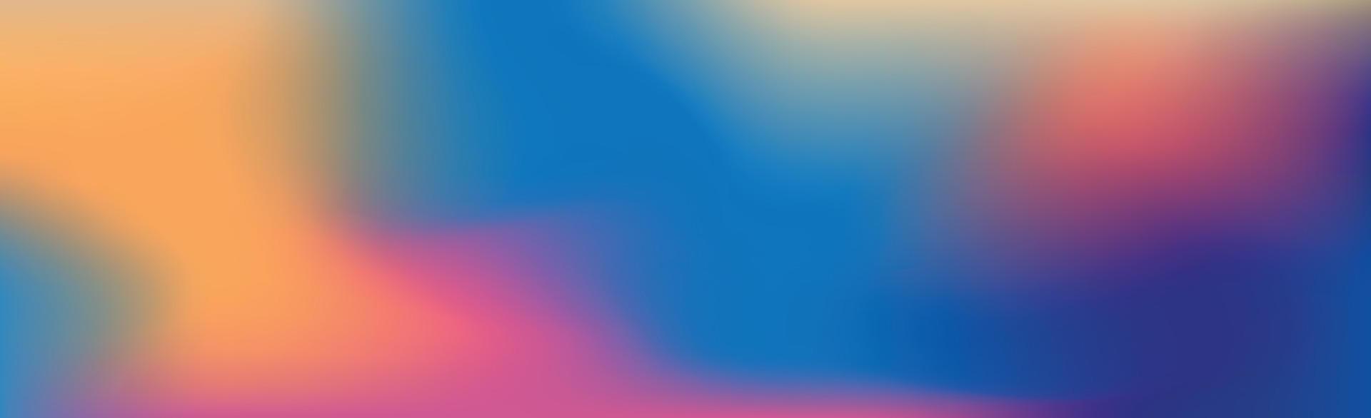 Blurred large panoramic summer background multicolored gradient vector