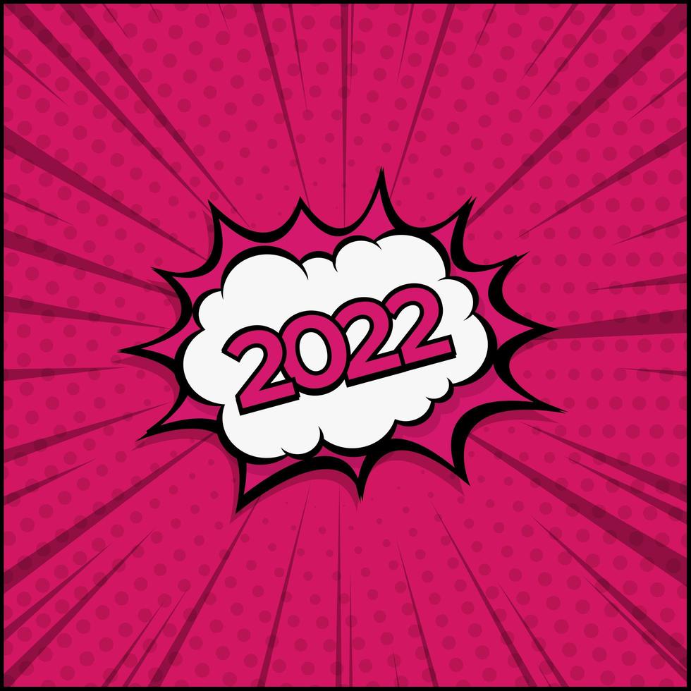 Colorful Web Template Comic Zoom New Year 2021 - Vector