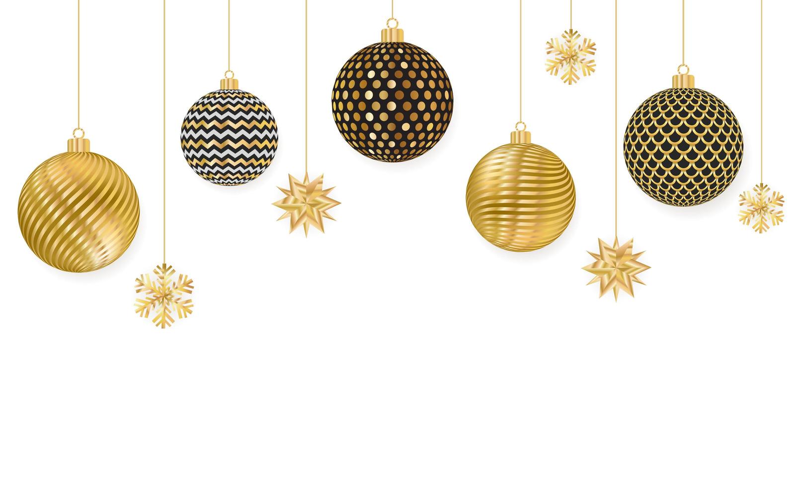 Christmas background with bright bulbs and holiday decorations vector