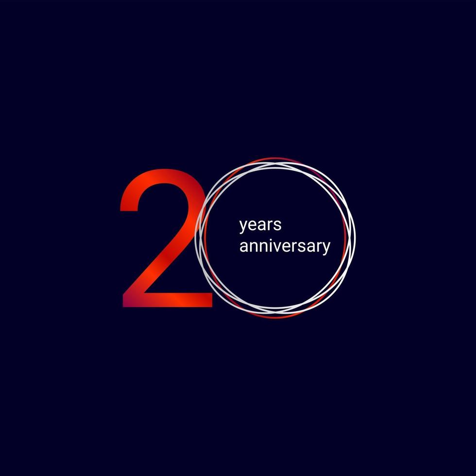 20 Years Anniversary Celebration Vector Template Design Illustration