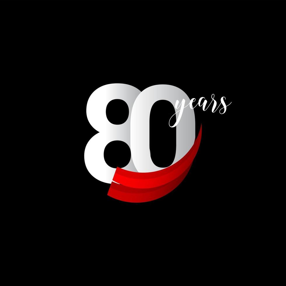 80 Years Anniversary Celebration Number Vector Template Design Illustration