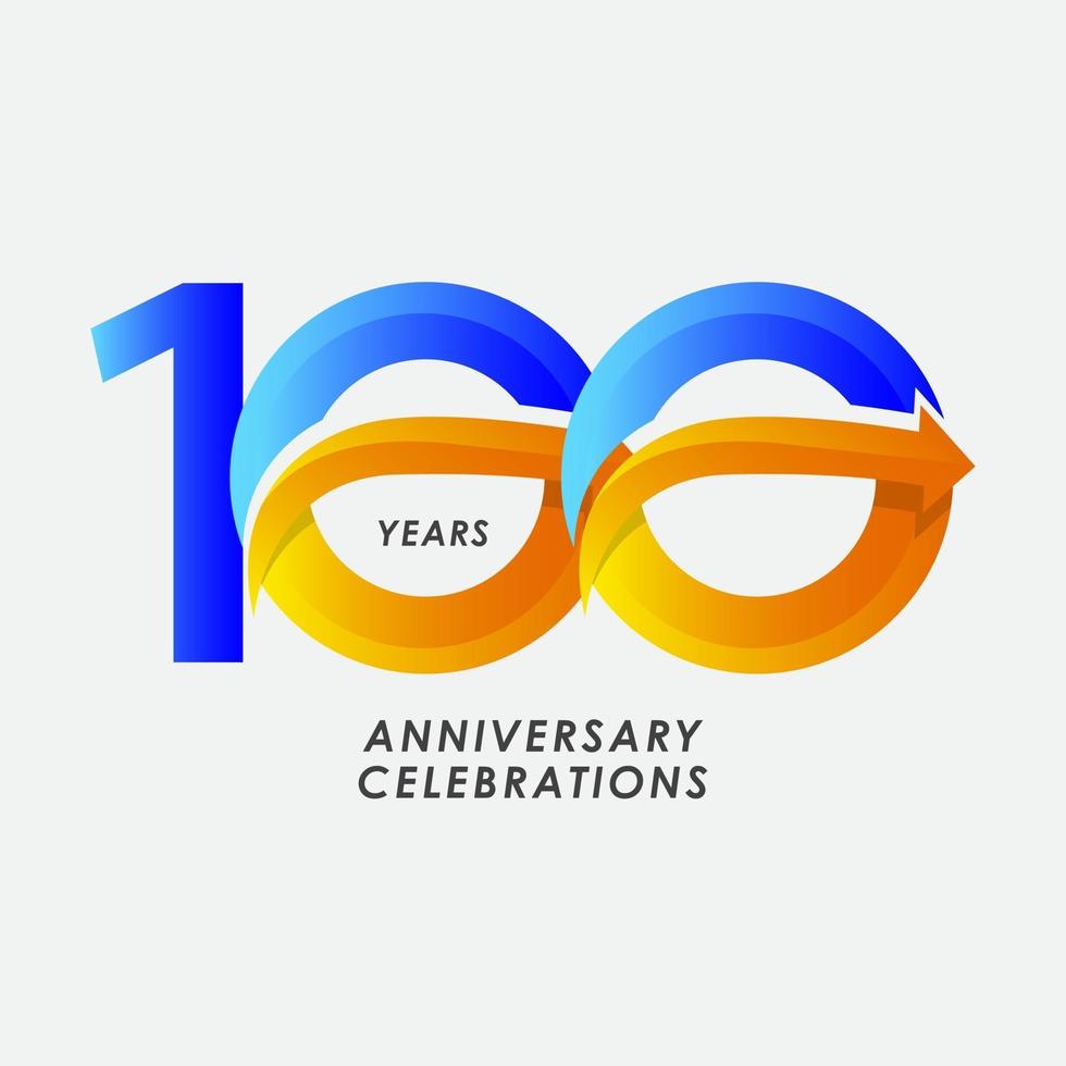 100 Years Anniversary Celebration Number Vector Template Design Illustration