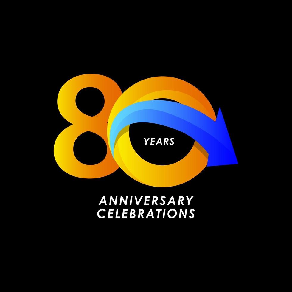 80 Years Anniversary Celebration Number Vector Template Design Illustration