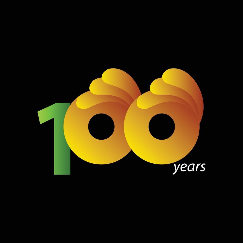 Ilustración de diseño de plantilla de vector de celebración de aniversario de 100 años