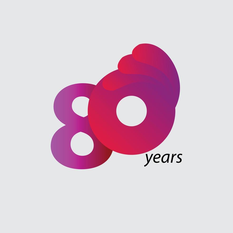 80 Years Anniversary Celebration Vector Template Design Illustration