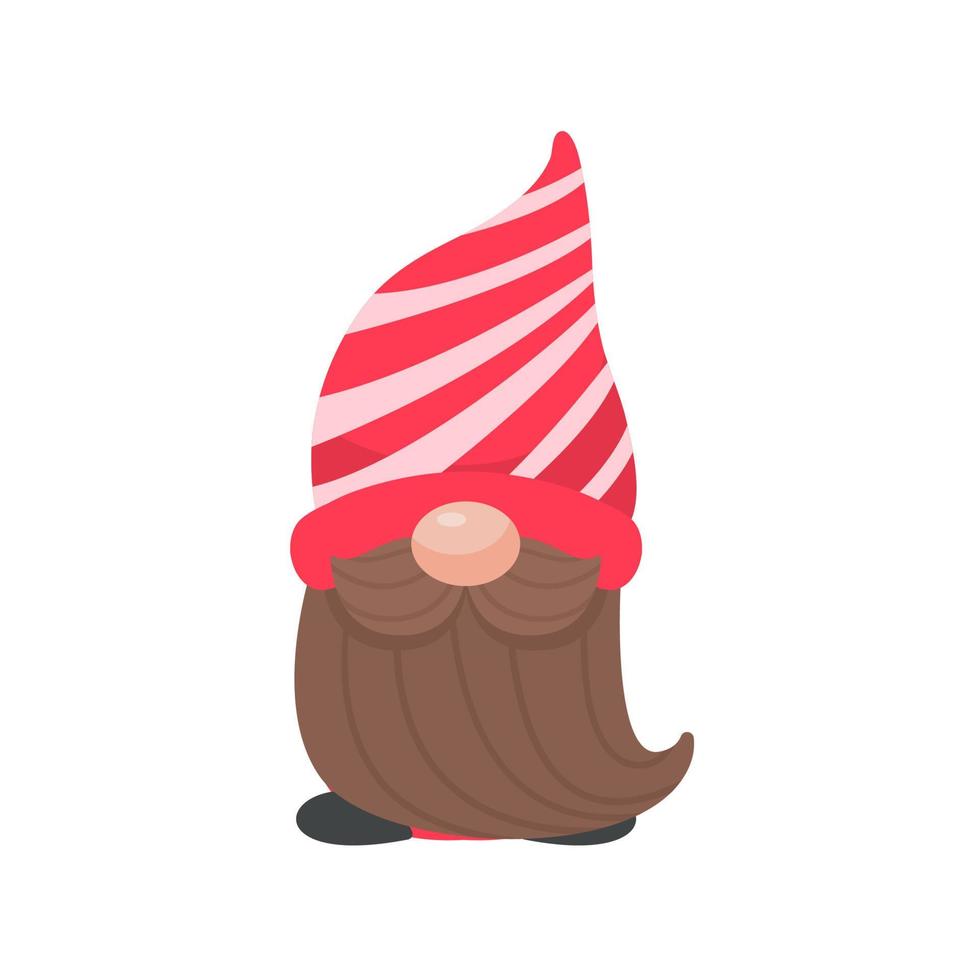 Christmas gnome. A little gnome wearing a red woolen hat. celebrate on christmas vector