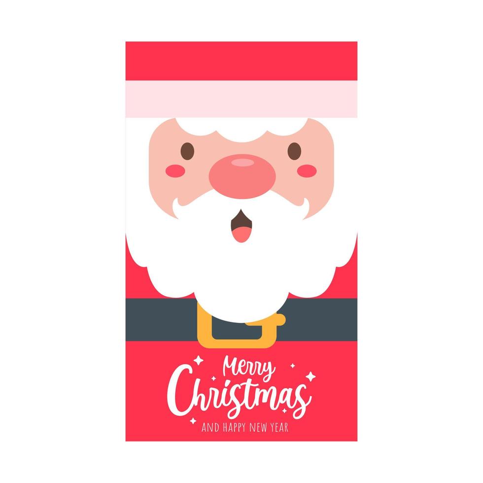 tarjeta de Navidad. santa establece plantilla de tarjeta de felicitación de navidad. vector