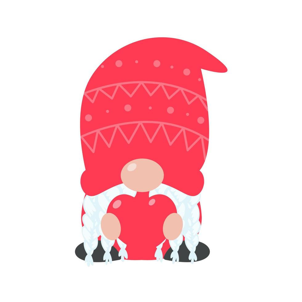 Christmas gnome. A little gnome wearing a red woolen hat. celebrate on christmas vector