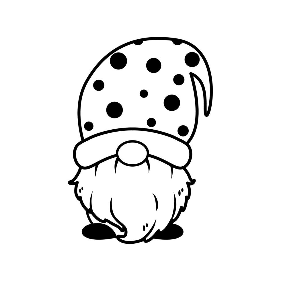Line art Christmas gnomes design for coloring book isolated on a white background vector