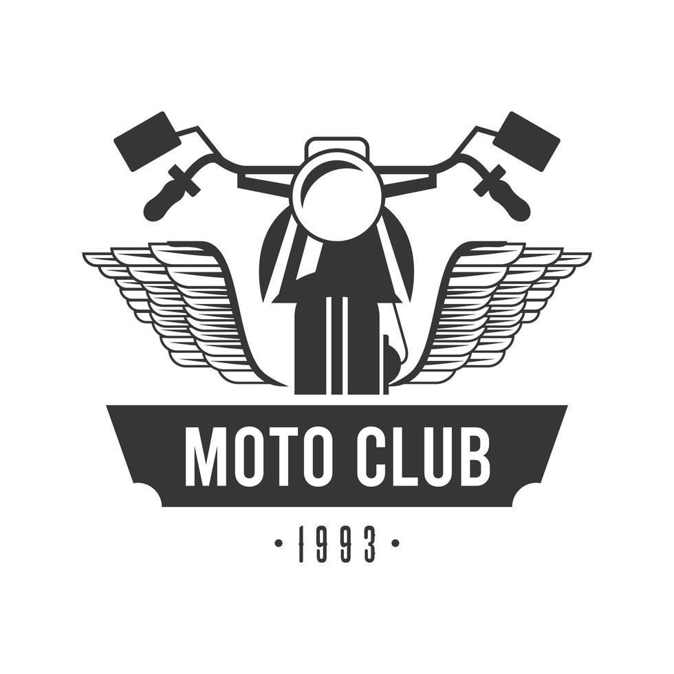 Moto Avec Ailes. Modèle D'emblème De Club Moto De Style Rétro. Illustration  de Vecteur - Illustration du impression, vieux: 221557735