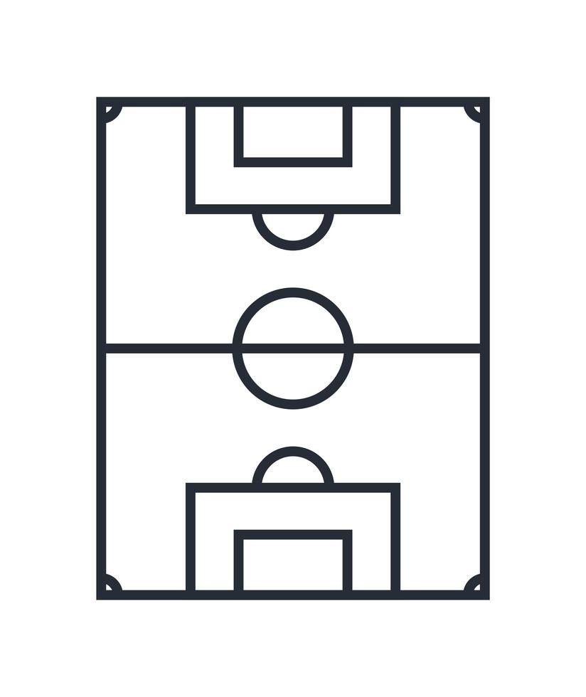 icono de línea de cancha de fútbol vector