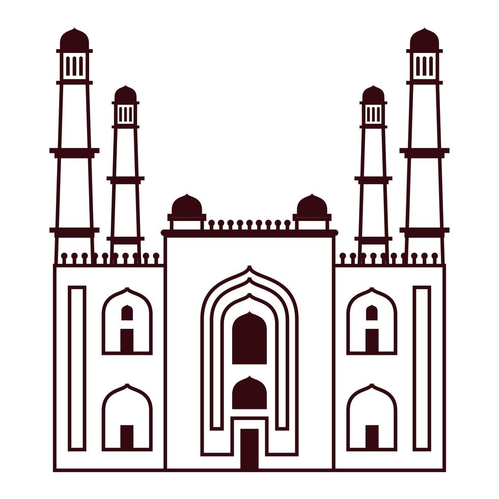 india charminar temple vector