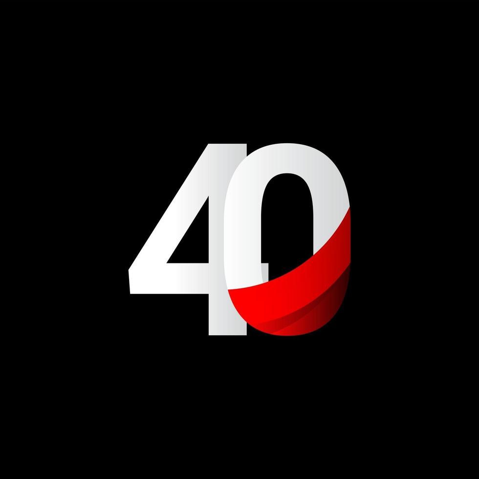 40 Years Anniversary Celebration Number Vector Template Design Illustration